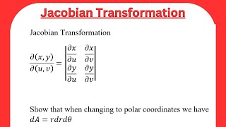 Jacobian transformation- proof of polar coordinates transformation