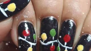 Christmas lights nail art design