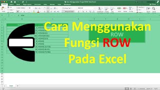 Cara Menggunakan Fungsi ROW Pada Excel - Compute Expert