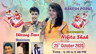 Navratri Raas Garba Live 2020 | Nikita Shah Live | Shivang Dave | #Garba2020