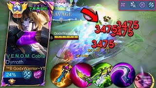 WTF DAMAGE!!! BUILD 2024 | GLOBAL NO 1 DYRROTH BEST GUID AGAINST BARATS | MLBB | GODXWARRIOR