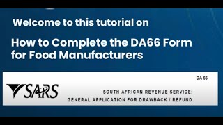 How to Complete the DA66 Form for Food Manufacturers