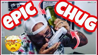 Beer Snorkel Challenge!! | IPA Tall Can & Chardonnay 750ml CHUG