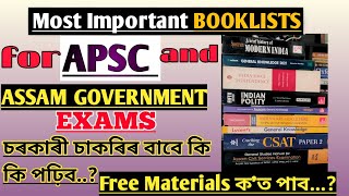 Most Important Booklists For APSC- Prelims and Mains l Other Assam Government Exams. I APSC l PNRD I