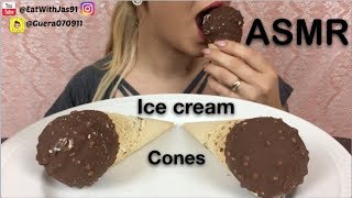 ASMR Ice cream cones *Crunchy  (NO TALKING) | Eating Show | EatWithJas91