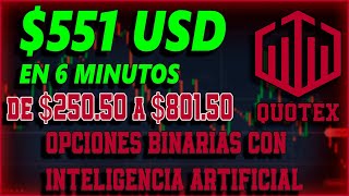 $551 DOLARES En 6 Minutos con INTELIGENCIA ARTIFICIAL | Trading Automatico #IqOption #Quotex 2023