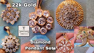 22k Gold Diamond Pendant Designs with Price/Diamond Pendant Set Designs/Real Diamond Earrings/Deeya