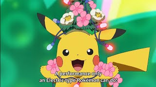 Ash decorate pikachu from flowers❤️ | cute moments 😍| Pokémon journeys