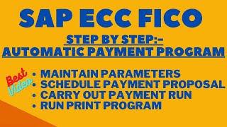 Automatic Payment Program in SAP| TCode F110 | FBZP| SAP Certification| SAP Trainings| APP in SAP