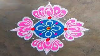 5x1 dots simple lotus rangoli designs|daily rangoli|beginners rangoli|small muggulu|easy kolam