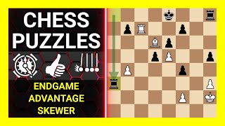 Chess Puzzles to Practice. Themes: Endgame, Advantage, Skewer. Learn Chess