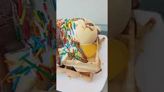 waffles con helado 🧇#waffles #helado