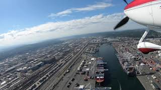 Boeing field via Seattle waterfront