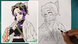 Drawing Shinobu Kocho Step by Step [Kimetsu no Yaiba] | Cara Menggambar Shinobu Kocho