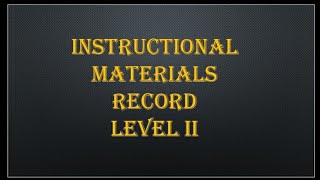 Instructional materials record level 2/instructional materials record/list of teaching aids 9th