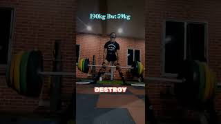 deadlift 190kg bw:59kg #deadlifting #deadlift #deadliftpr