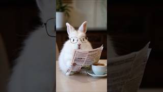 Rabbit reading newspaper #kidsvideo #fun #music #shorts