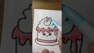 Kawaii cake drawing easy #kawaii #cakedraw #cakedrawing #easydrawing #drawingtutorials