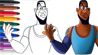 Comment dessiner LEBRON JAMES / SPACE JAM étape par étape facilement