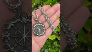 Stainless steel compass pendant necklace, sea jewelry wholesale