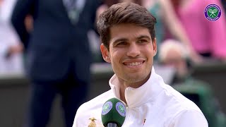 Carlos Alcaraz's HILARIOUS comment ahead of the Euro 2024 final | Wimbledon 2024