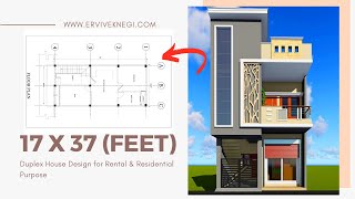 17 by 37 Modern Duplex Home | 17X37 | 17*37 | Small House Design