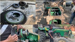 john deere tractor crown repairing | John Deere tractor Crown pinion setting | part. 1