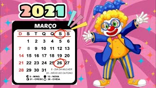 Calendário Dia 26 de Março - Dia do Circo para Aulas Remotas (Educação Infantil)