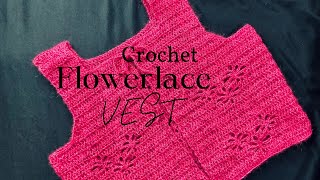 Crochet FLOWER LACE Vest tutorial | Beginner Friendly | Crochet VEST