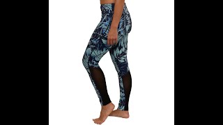 Tropical Hawaiian Fern Mesh Long Yoga Pants / Leggings