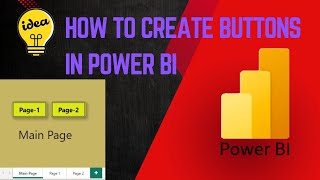 How to create buttons to navigate page in Power BI | Button and Action in Power BI