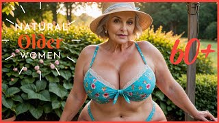 Natural Older Woman Over 60🔥Attractively Dressed Classy and Beauty || Floral Lingerie