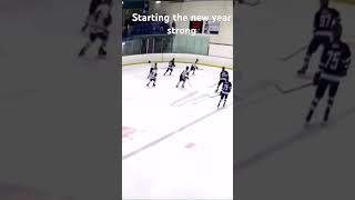 Big hit that led to a goal best way to start the new year! #hockey #hockeyhits #hockeyhighlights#NHL