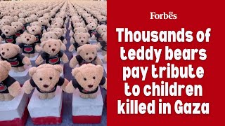 Thousands of teddy bears pay tribute to children killed in Gaza