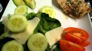 Atkins Induction Diet - Dinner, Day 3 - Grilled Chicken with Rosemary & Spices with Salad