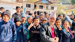 Kajiba with students of Siddhi Ganesh MaVi| Kageshwori Manohara Municipality