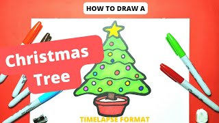 How to Draw a Christmas Tree in Timelapse Format. This video is to draw along to.