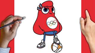 How to draw Football Mascot | Paris 2024 Olympic Mascot | Step by Step