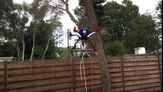 First Flight - tethered - of RC Logger NovaX 350 Quadcopter