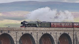 Flying Scotsman Steams Over Ribblehead Viaduct: 60103 Flying Scotsman 22nd August 2021