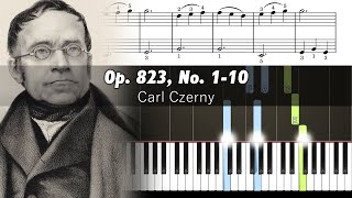 Czerny - The Little Pianist No.1-10 - Piano Tutorial with Sheet Music