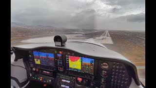 Approach into rainy Tenerife South airport, cockpit view. Tecnam 2008, Garmin G3X. Canavia