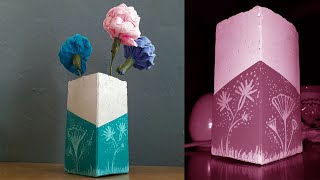 Como hacer un florero tipo concreto. DIY