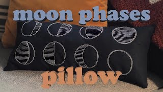 embroidering using a sewing machine | sewing a moon phases pillow