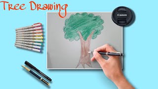 How to draw Simple tree drawing | draw for kids #trending