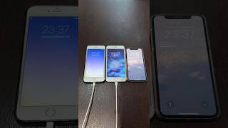 iPhone 6 Plus on iOS 9 vs iPhone 7 Plus on iOS 15 vs iPhone X on iOS 16 boot up test #shorts #iphone