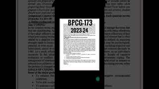 Bpcg 173 ignou solved assignment  2023-24-25 WhatsApp:- 8603418154. Order Now. In English & Hindi