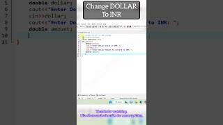 C++ program to Convert Doller to INR(basic) | #shorts #cpp #code