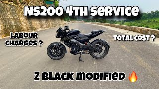 Modified Ns200 🔥 4th service 🖤 || Total Cost 🤔, Labour Charges 😳, Filter 😱 etc || Aadi Motovlogs