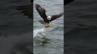 Epic Moment! Eagle Captures Fish with Deadly Precision || Elang Menangkap Ikan #EagleHunting #shorts